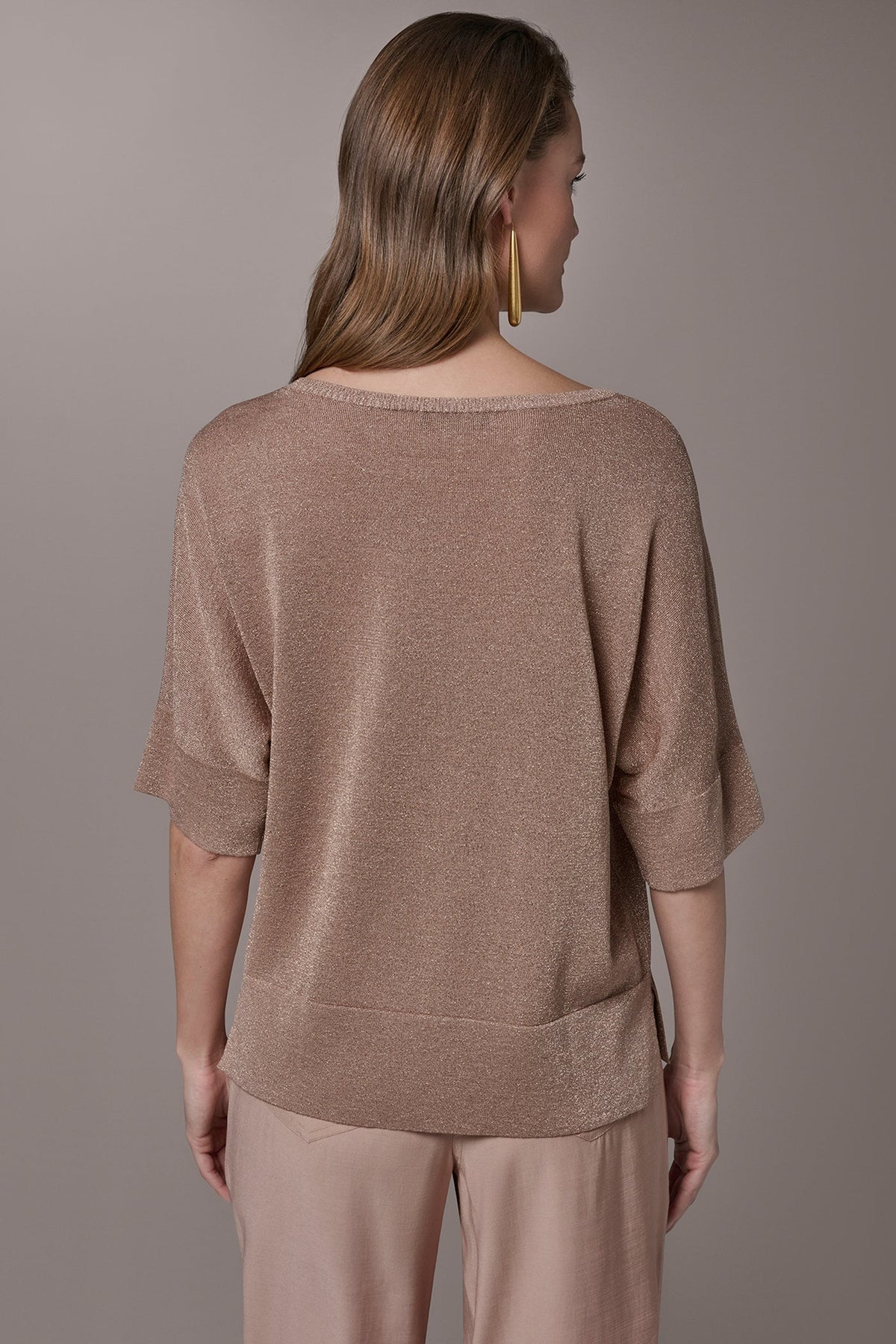 METALLIC WIDE CUFF SWEATER