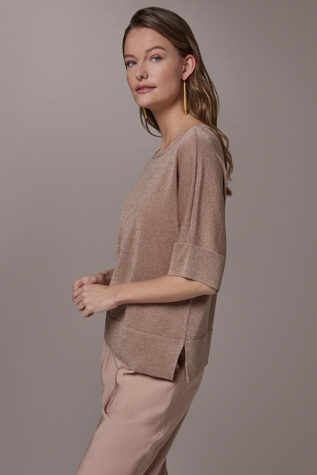 METALLIC WIDE CUFF SWEATER