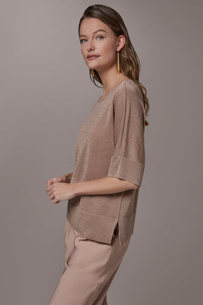 METALLIC WIDE CUFF SWEATER