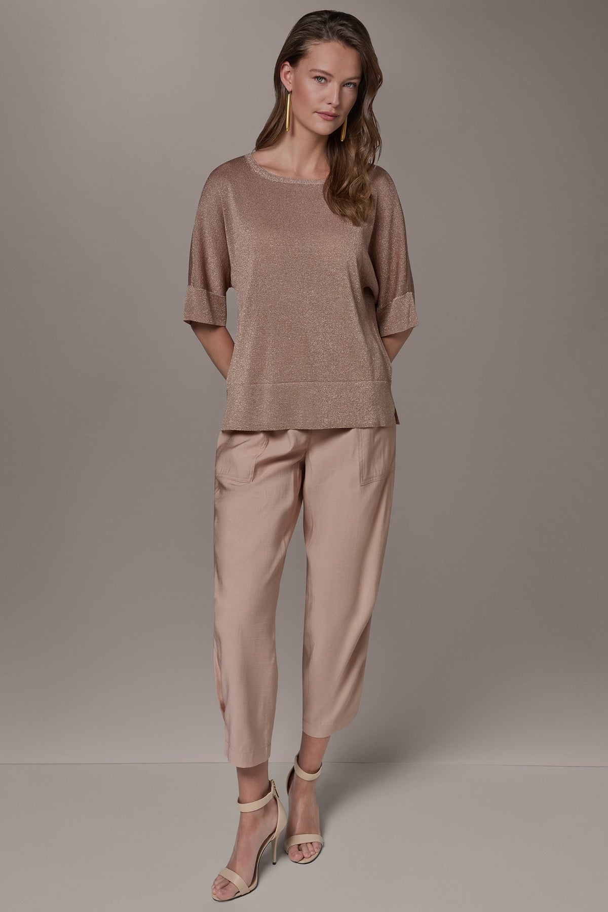 METALLIC WIDE CUFF SWEATER