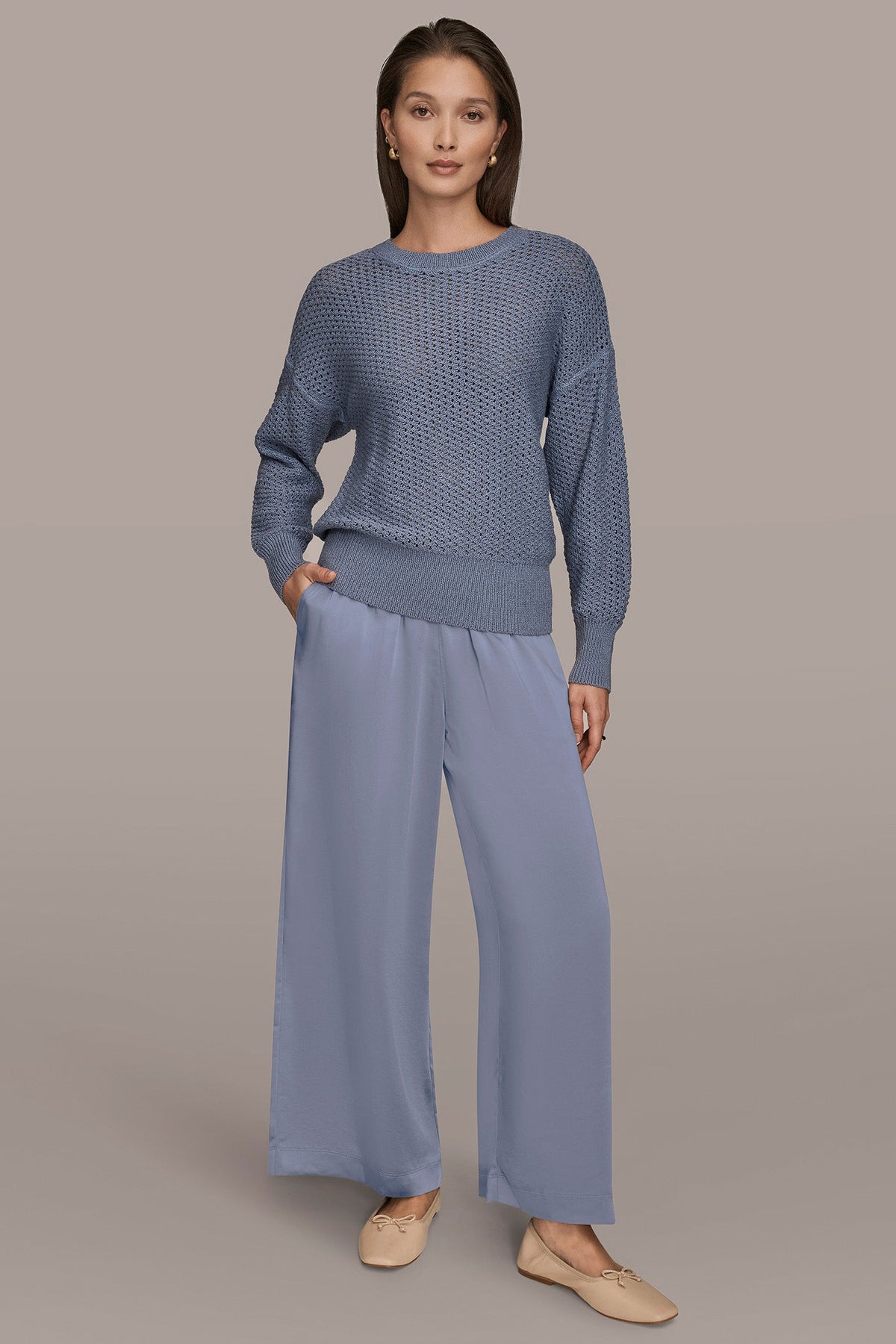 LONG SLEEVE OPEN STITCH SWEATER