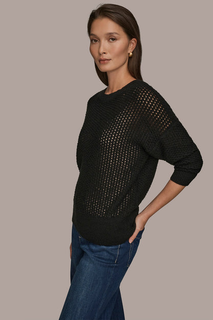 LONG SLEEVE OPEN STITCH SWEATER