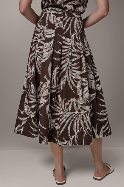 PRINT MIDI A-LINE SKIRT