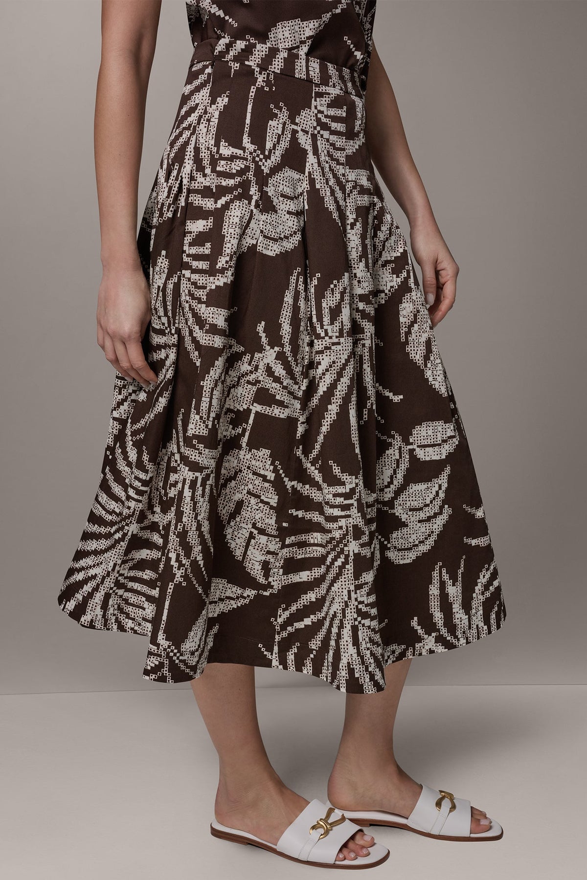 PRINT MIDI A-LINE SKIRT