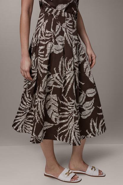 PRINT MIDI A-LINE SKIRT