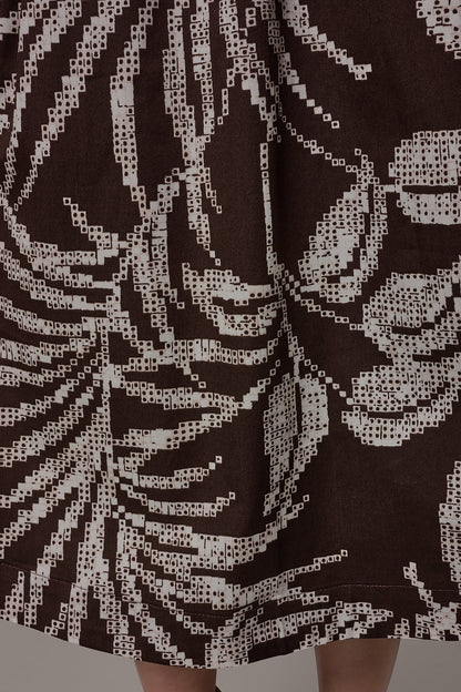 PRINT MIDI A-LINE SKIRT