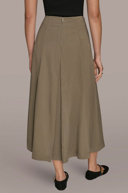 BRUSHED MIDI PANEL TRUMPET SKIRT