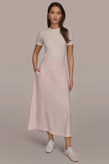 BRUSHED MIDI PANEL TRUMPET SKIRT