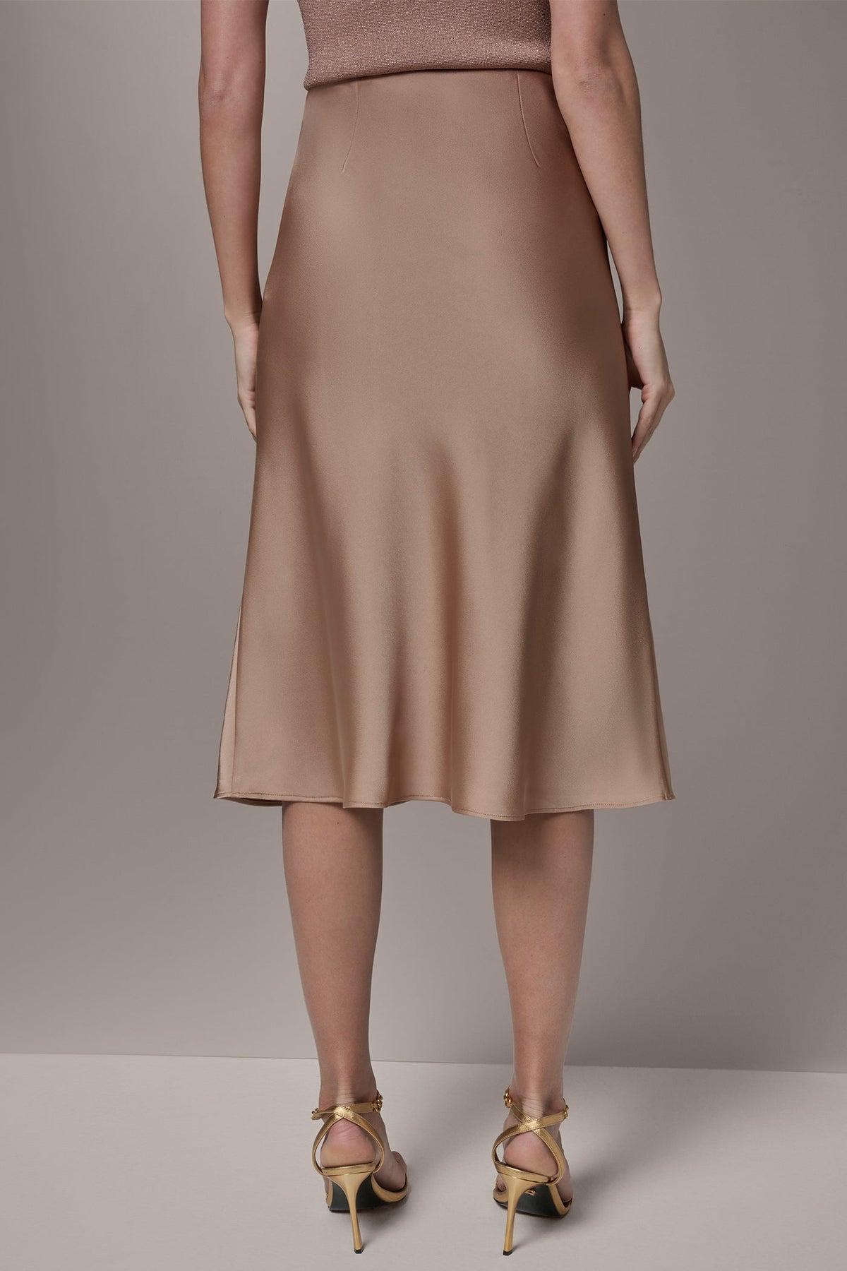SATIN BIAS MIDI SKIRT