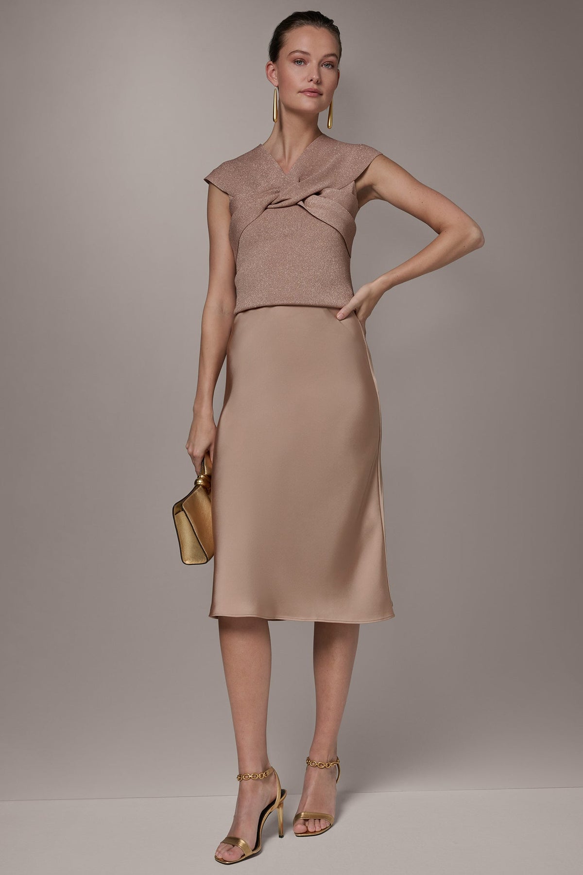 SATIN BIAS MIDI SKIRT