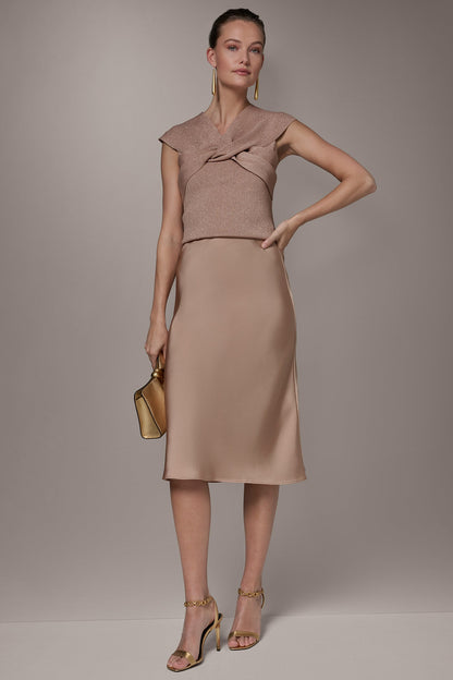 SATIN BIAS MIDI SKIRT