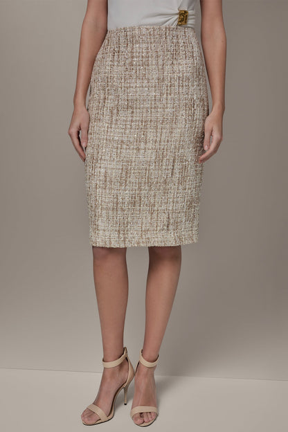 SEQUIN TWEED MIDI SUIT PENCIL SKIRT