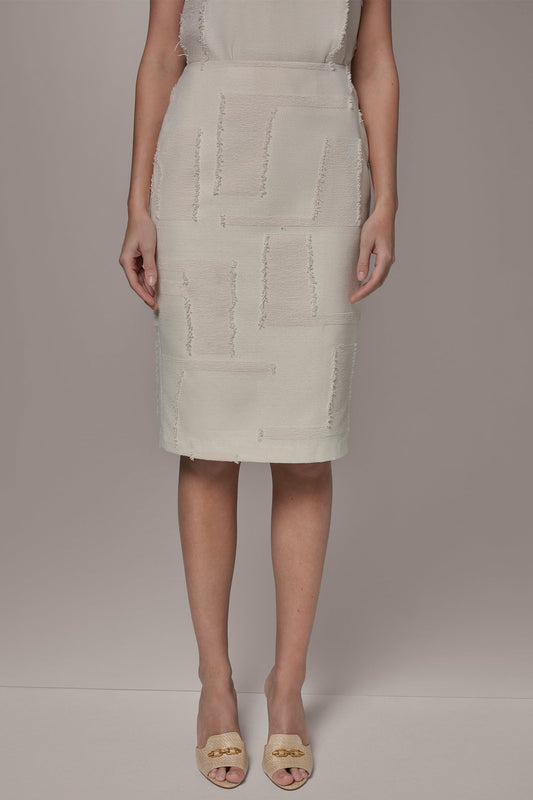 JACQUARD MIDI SUIT PENCIL SKIRT