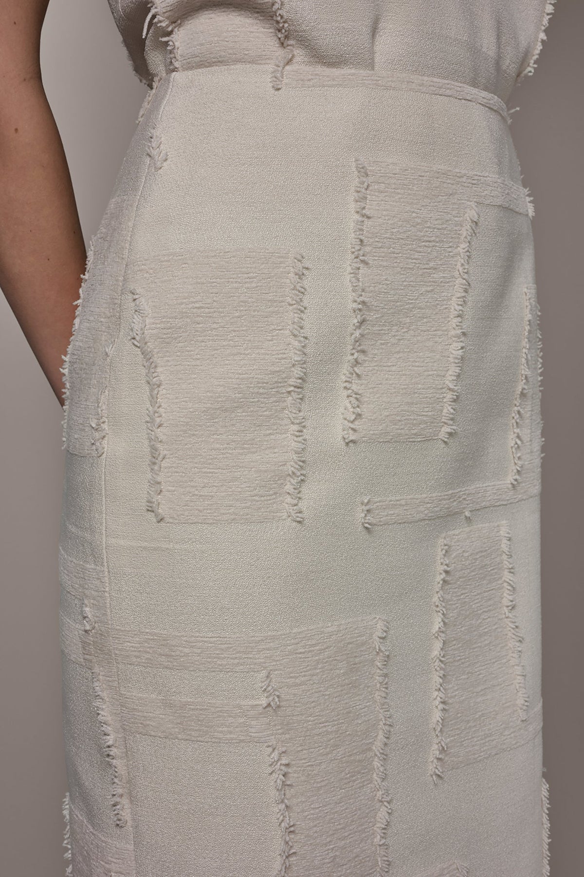 JACQUARD MIDI SUIT PENCIL SKIRT