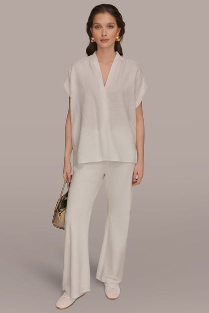 LINEN SLEEVELESS BLOUSE