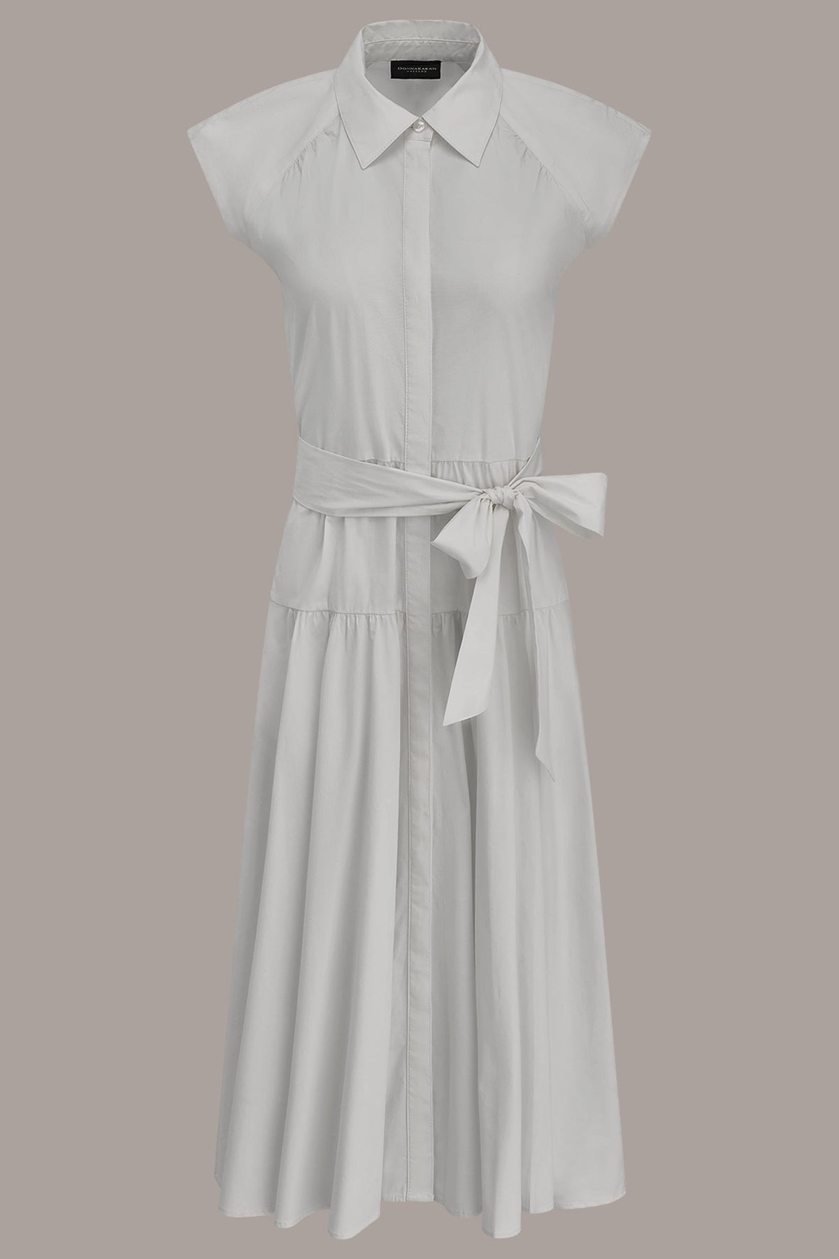 CAP SLEEVE MIDI SHIRT DRESS