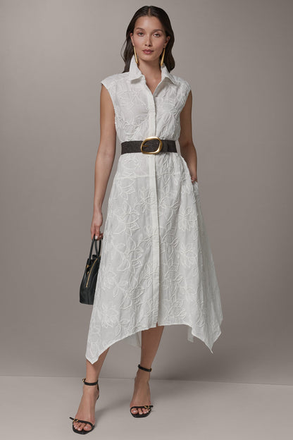 SLEEVELESS MIDI SHIRT DRESS