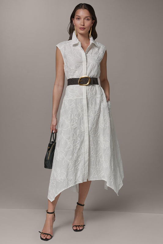 SLEEVELESS MIDI SHIRT DRESS