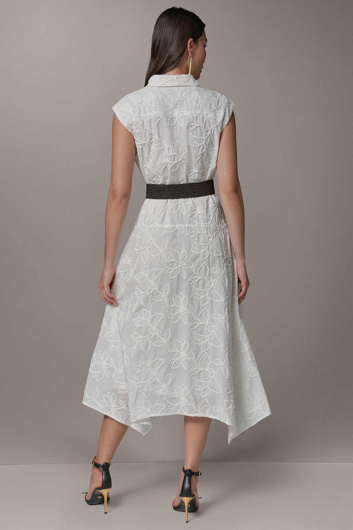SLEEVELESS MIDI SHIRT DRESS