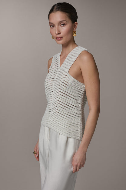 SLEEVELESS METALLIC SWEATER TANK