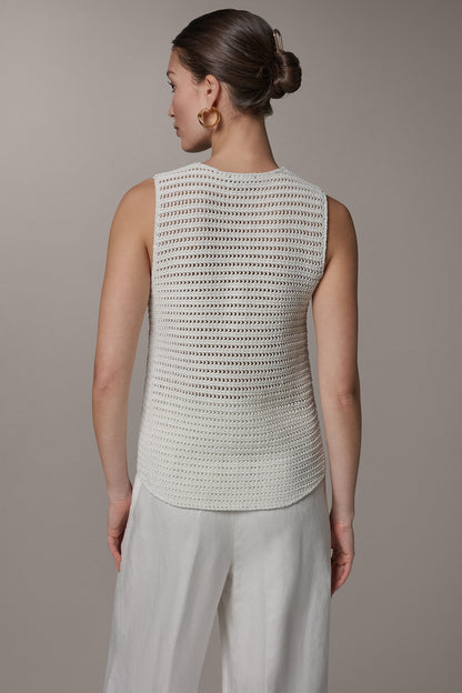 SLEEVELESS METALLIC SWEATER TANK