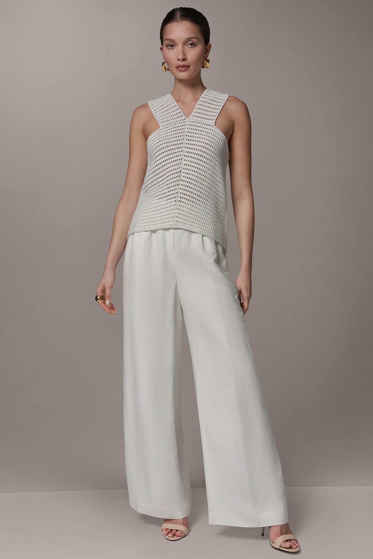 SLEEVELESS METALLIC SWEATER TANK
