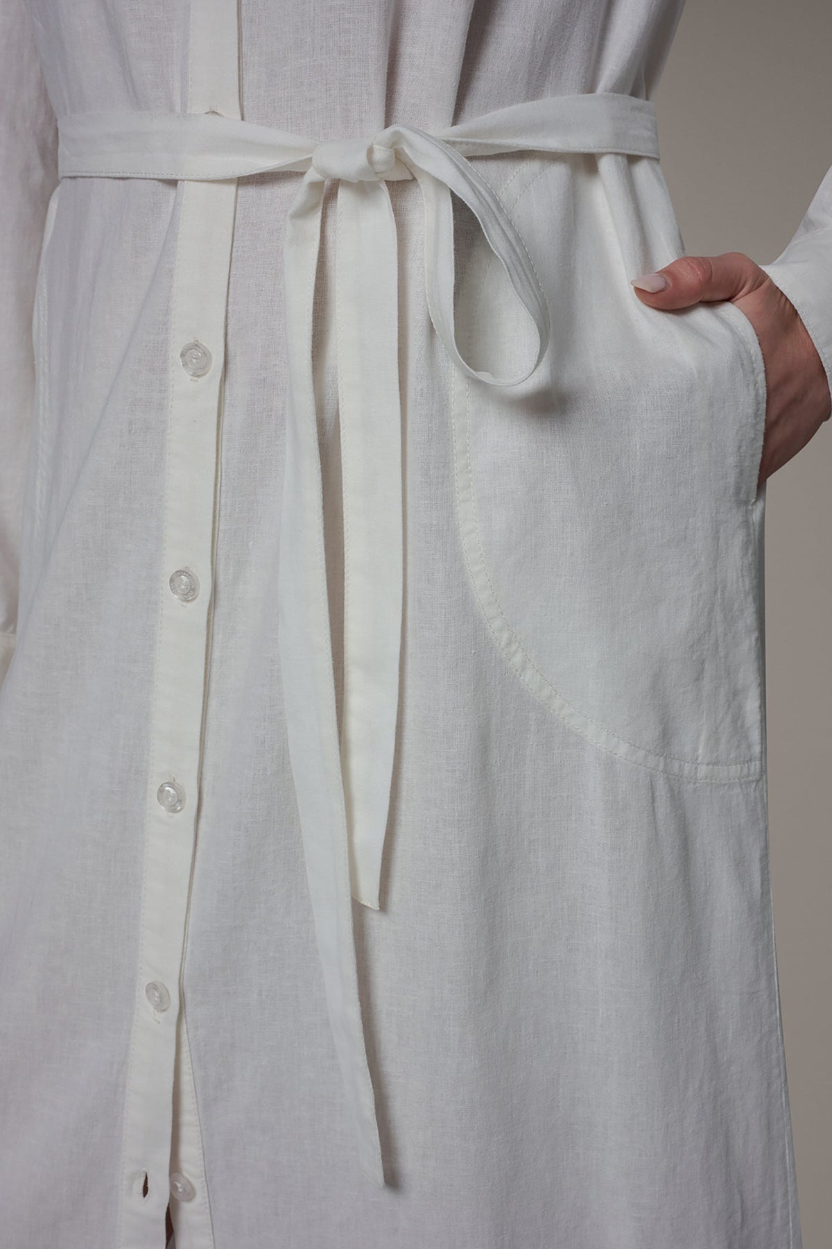 LONG SLEEVE MIDI SHIRT DRESS