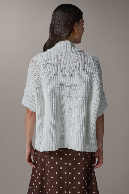 SHORT SLEEVE SWING CARDIGAN