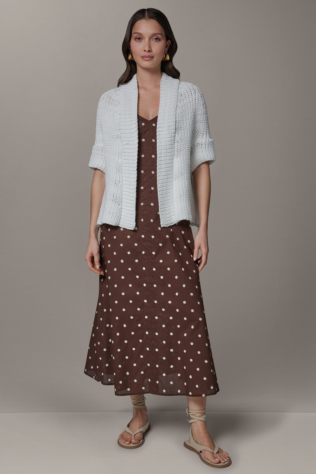 SHORT SLEEVE SWING CARDIGAN