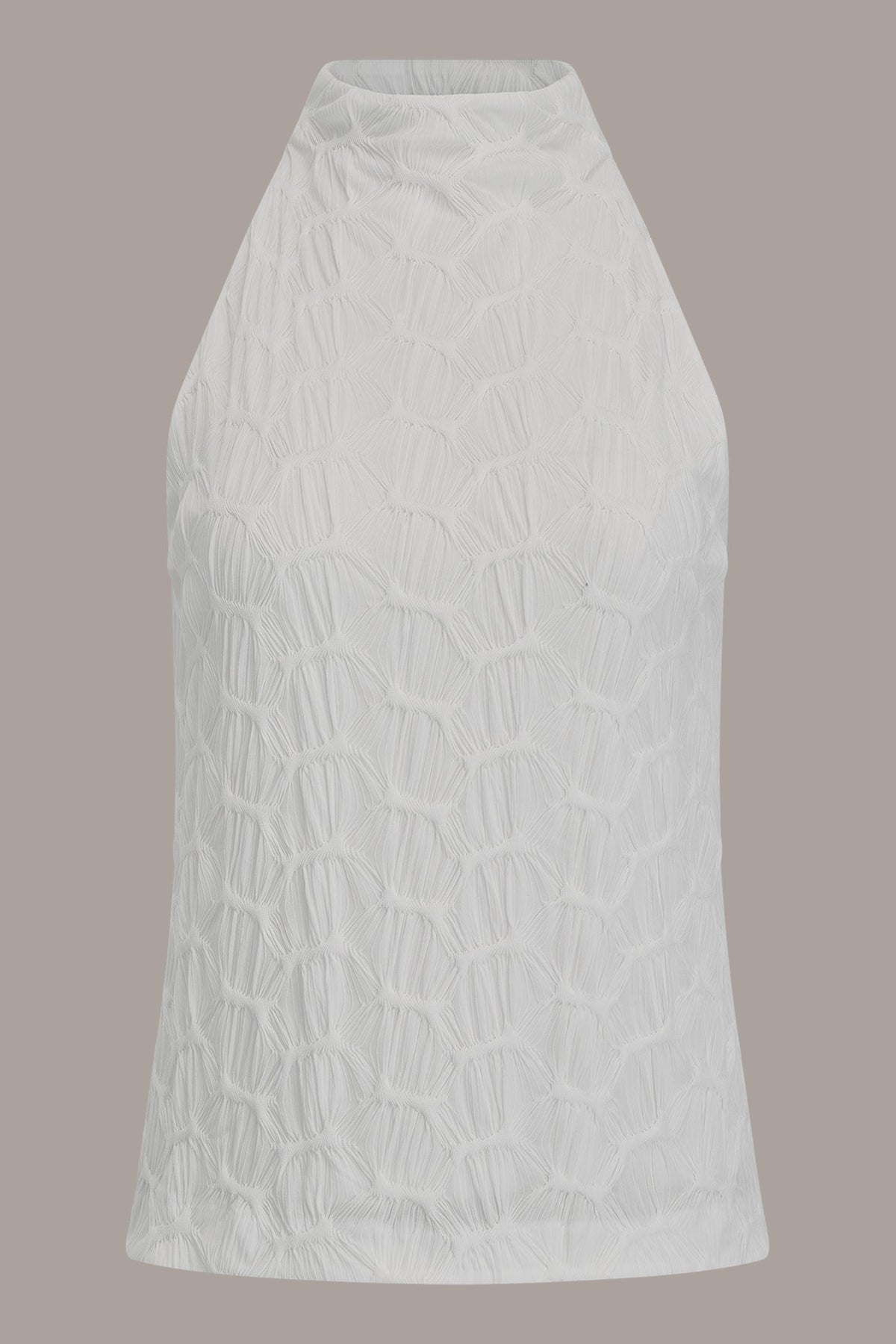 SLEEVELESS MOCK NECK BLOUSE