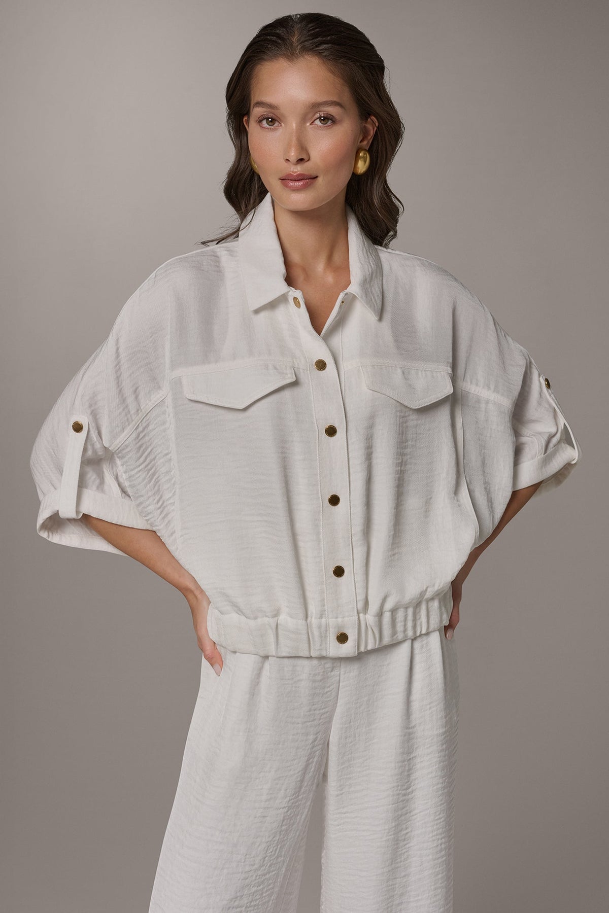 CINCHED HEM SHIRT