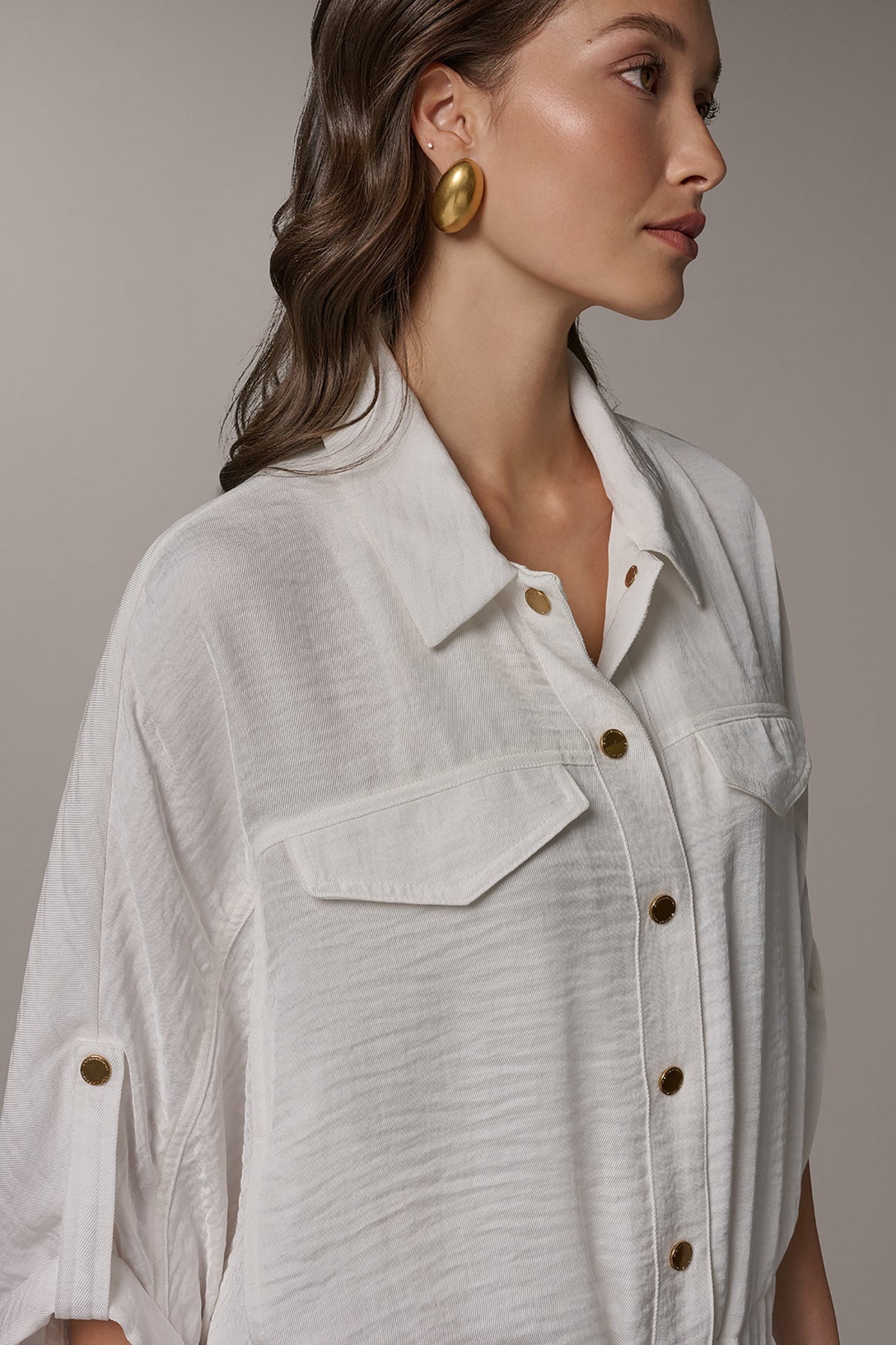CINCHED HEM SHIRT