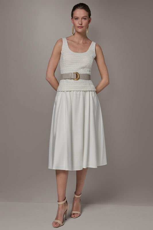 TWEED MIXED MEDIA MIDI TANK DRESS