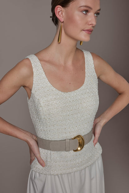 TWEED MIXED MEDIA MIDI TANK DRESS