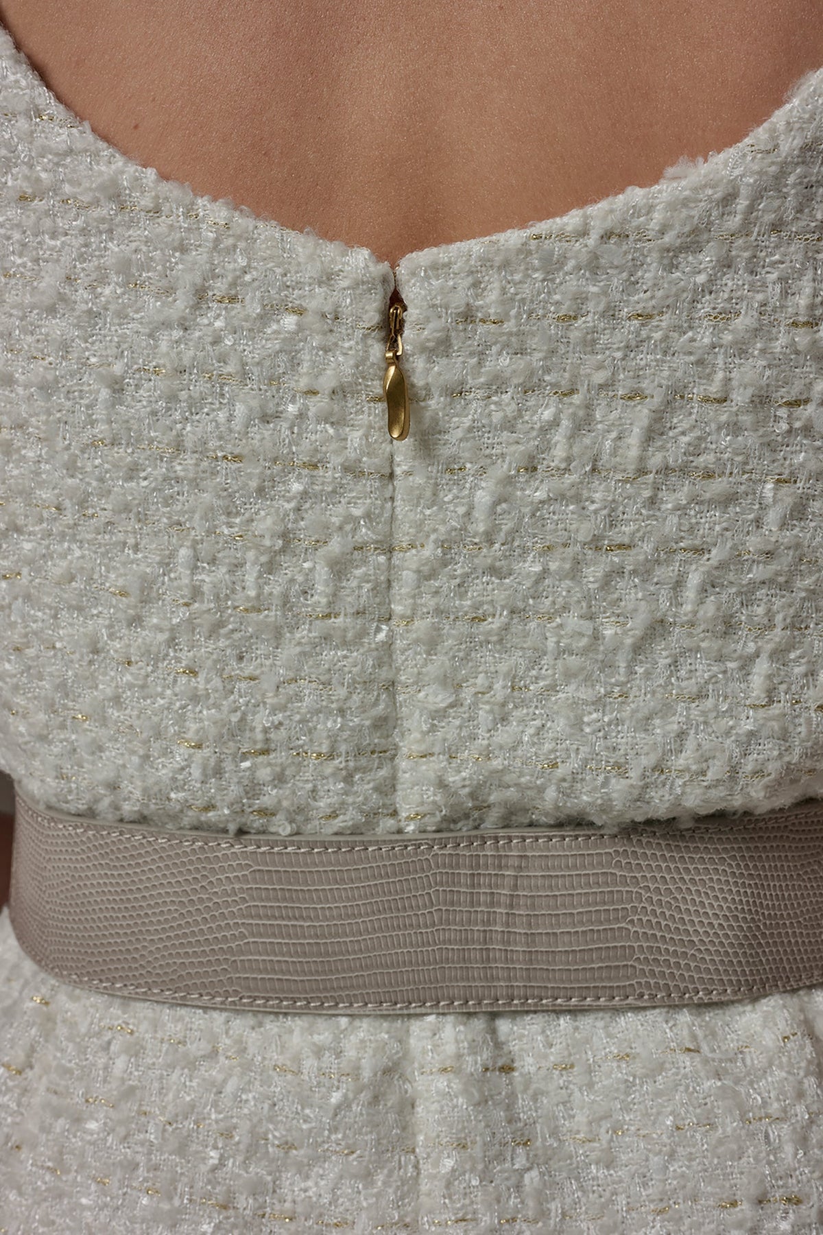 TWEED MIXED MEDIA MIDI TANK DRESS