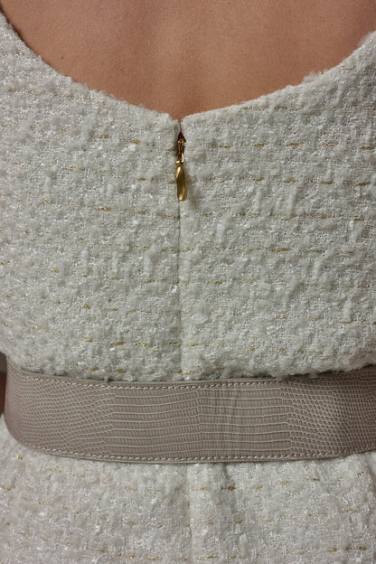TWEED MIXED MEDIA MIDI TANK DRESS