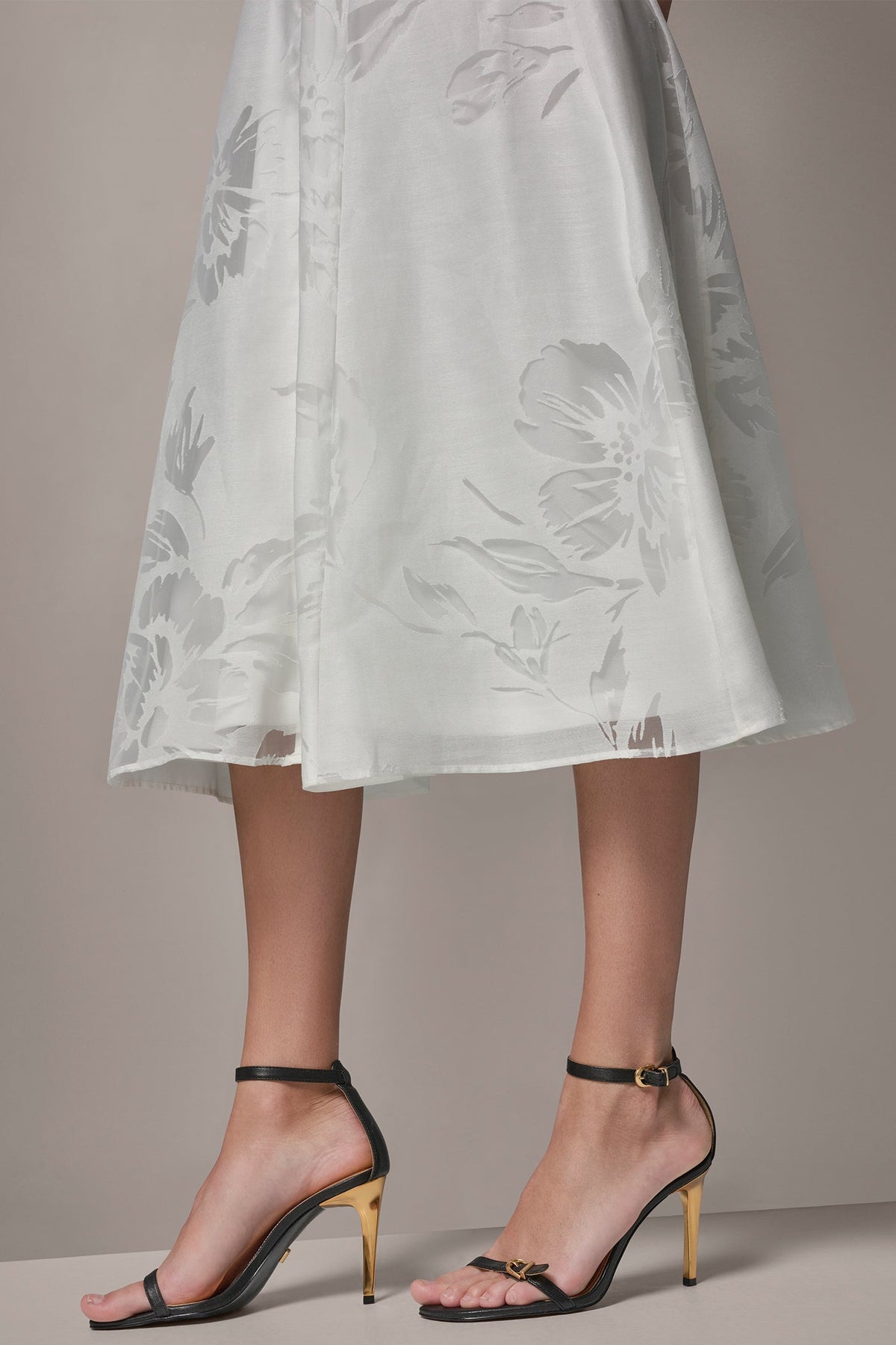 FLORAL-JACQUARD MIDI SHIRT DRESS