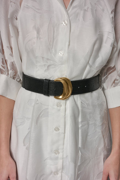 FLORAL-JACQUARD MIDI SHIRT DRESS