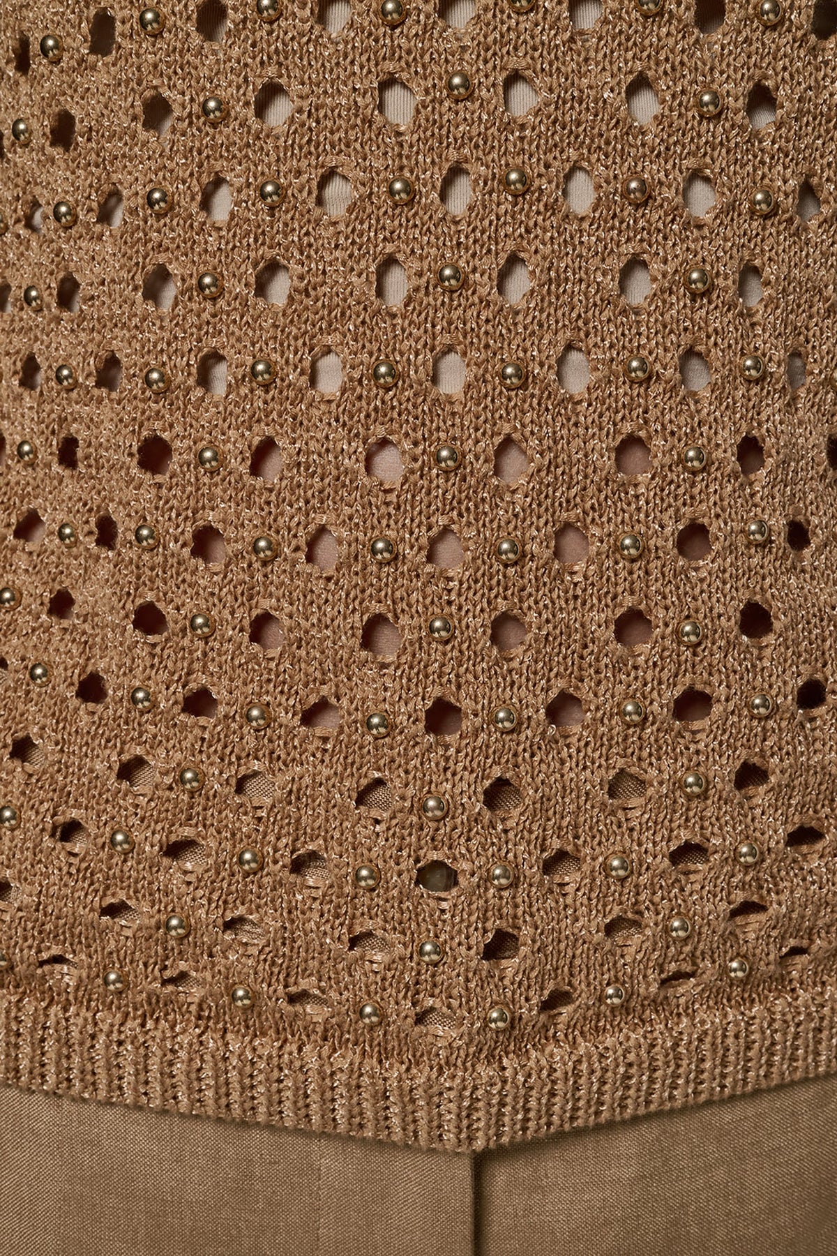 SLEEVELESS OPEN-STITCH HALTER SWEATER