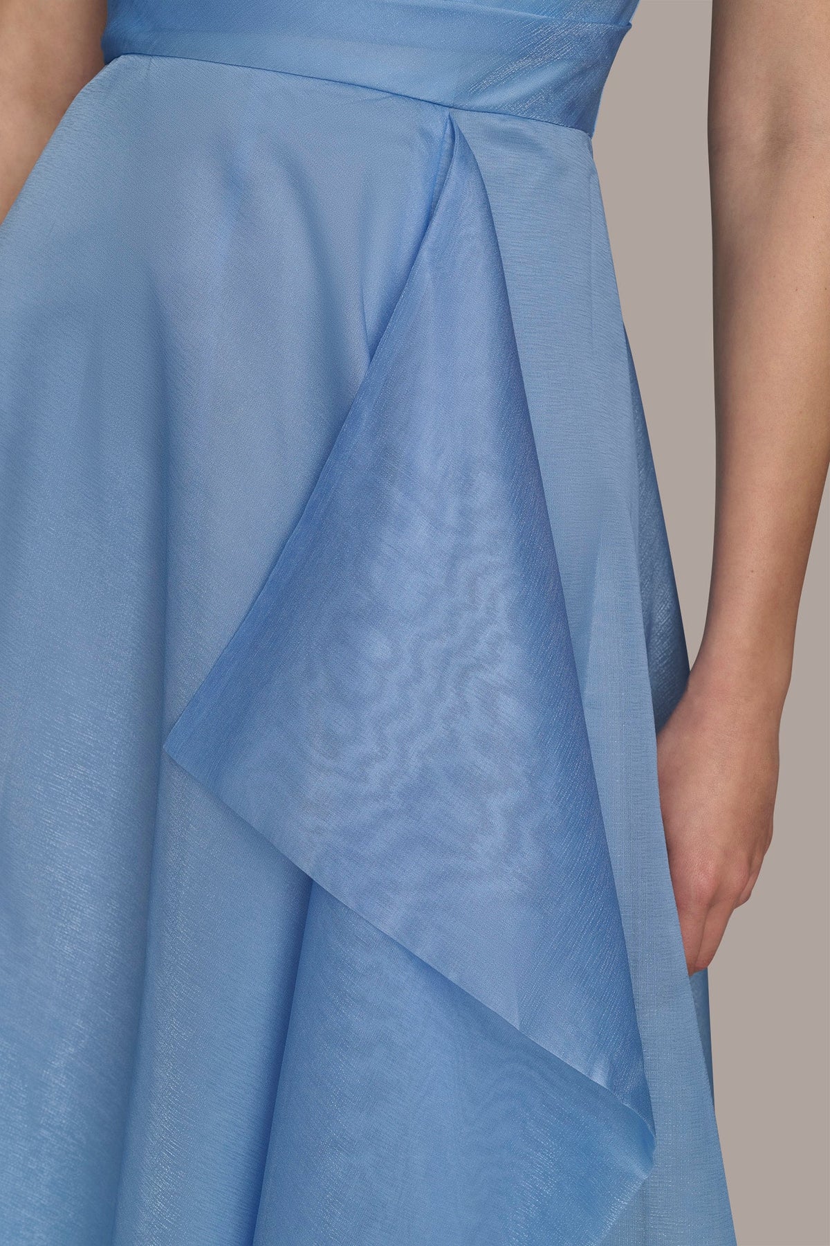 ORGANZA STRAPLESS CASCADING GOWN