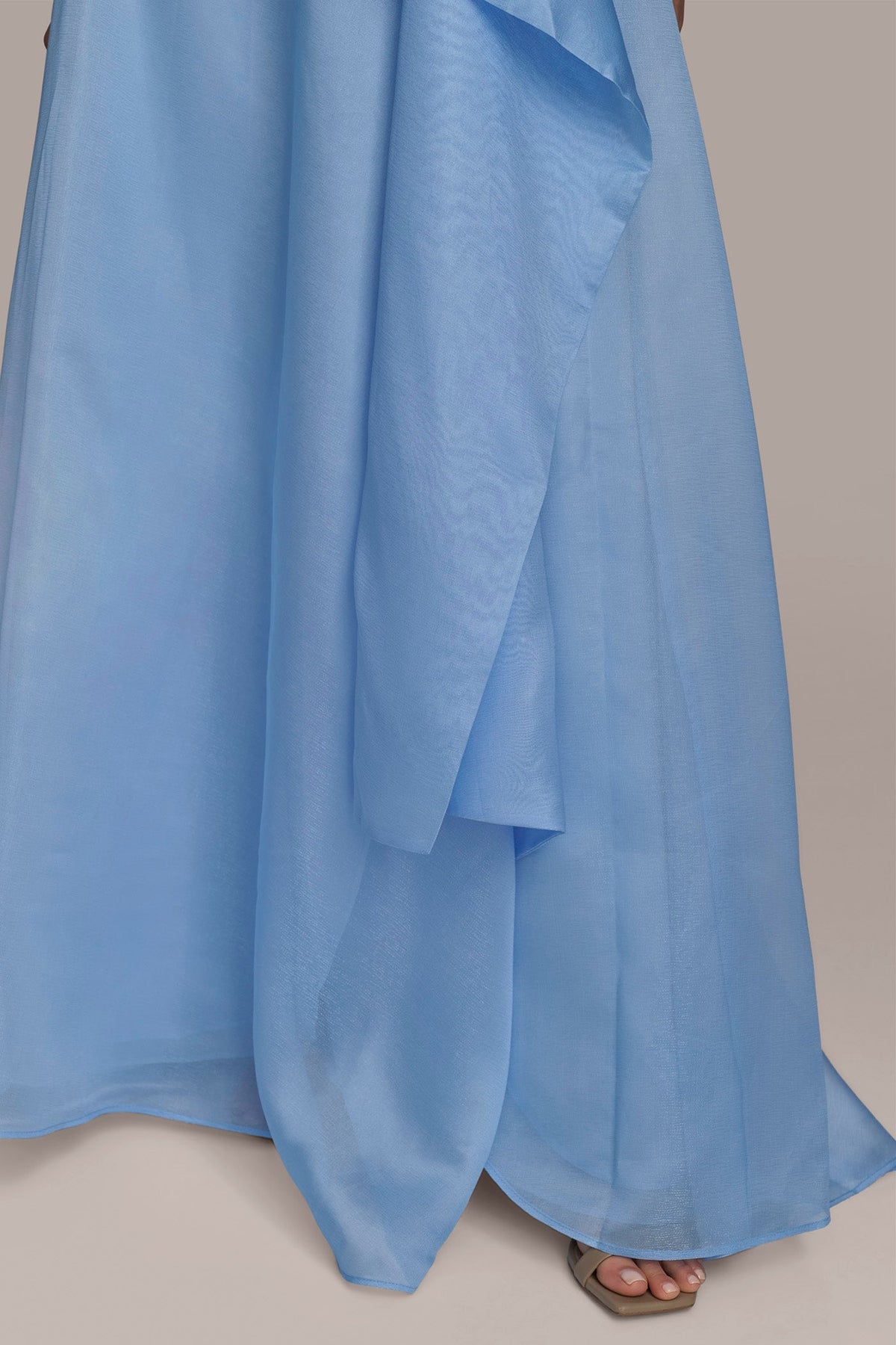 ORGANZA STRAPLESS CASCADING GOWN