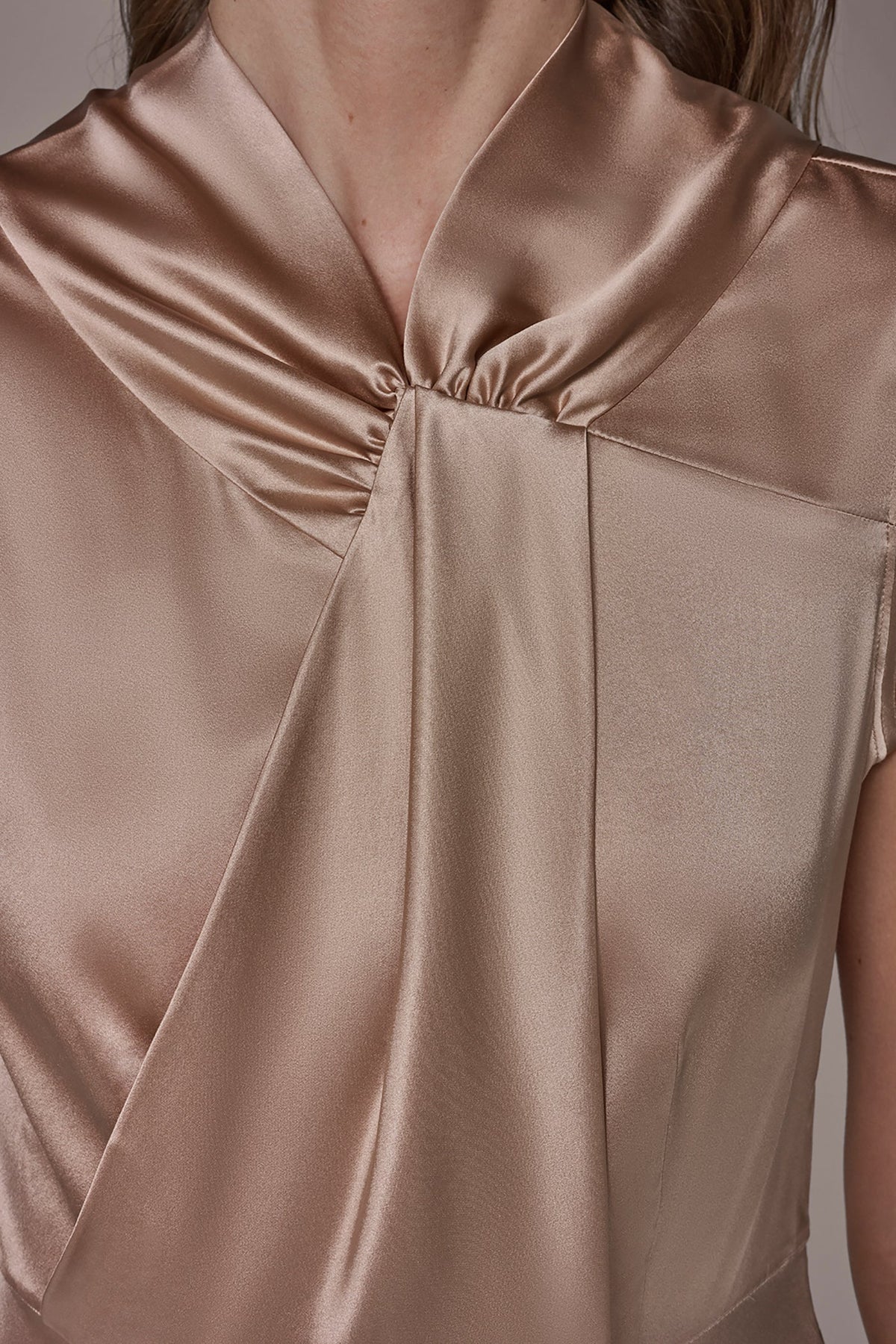 SILK-CHARMEUSE MIDI A-LINE DRESS