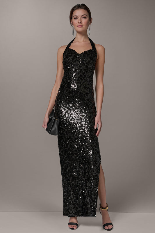 SEQUIN HALTER GOWN
