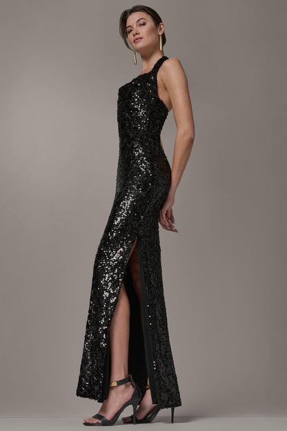 SEQUIN HALTER GOWN