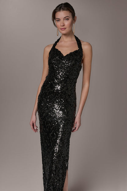 SEQUIN HALTER GOWN