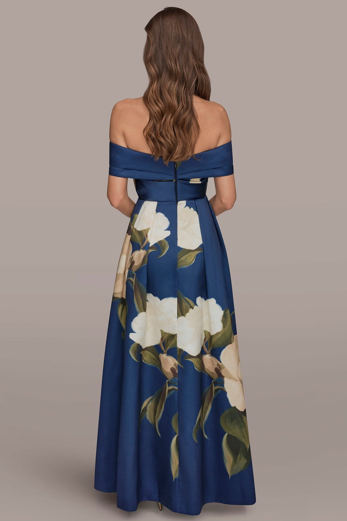 MIKADO FLORAL OFF-THE-SHOULDER BALL GOWN