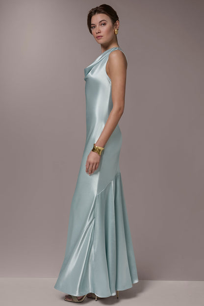 SLEEVELESS COWL-NECK GOWN