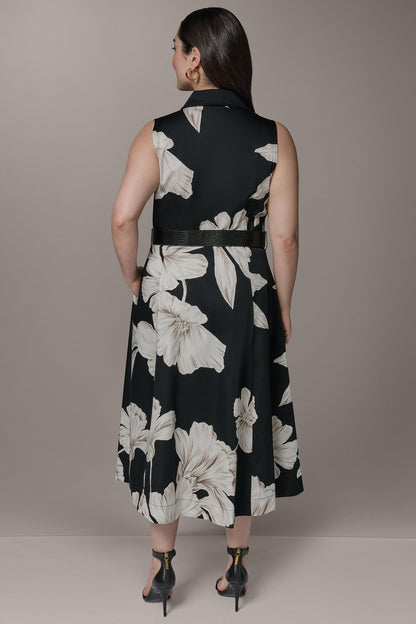 SLEEVELESS MIDI HALTER SHIRT DRESS