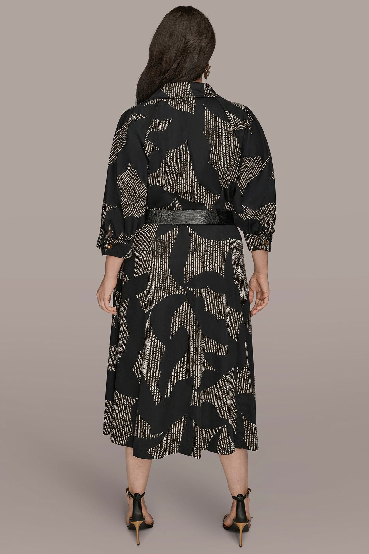 COTTON FLORAL MIDI SHIRT DRESS