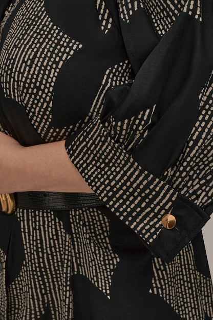 COTTON FLORAL MIDI SHIRT DRESS